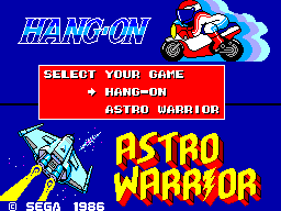 Hang-On & Astro Warrior (SEGA Master System) screenshot: Game Select