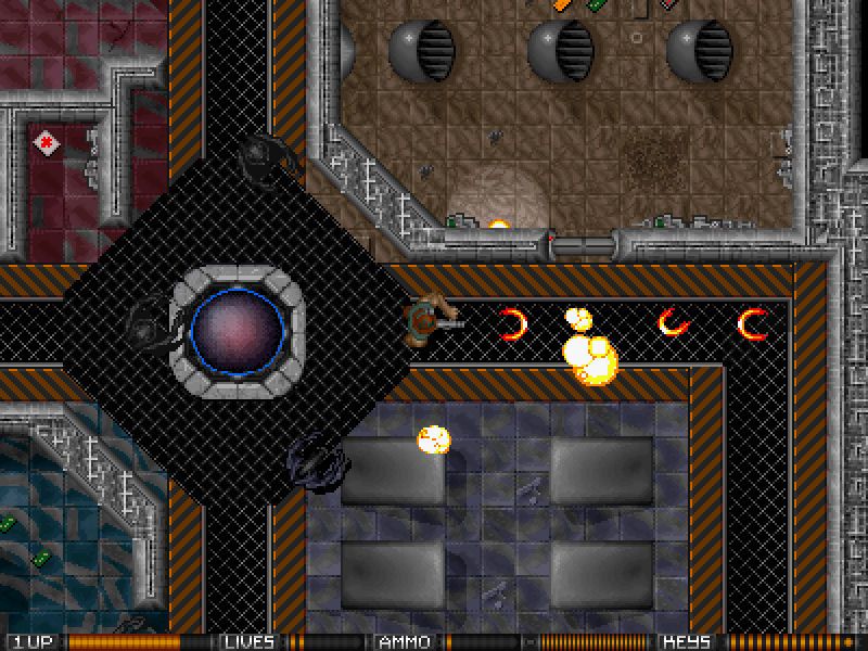 Alien Breed: Obliteration (Windows) screenshot: crazy power dome deck