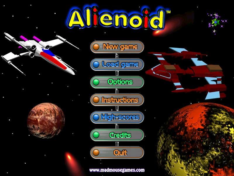 Alienoid (Windows) screenshot: Menu