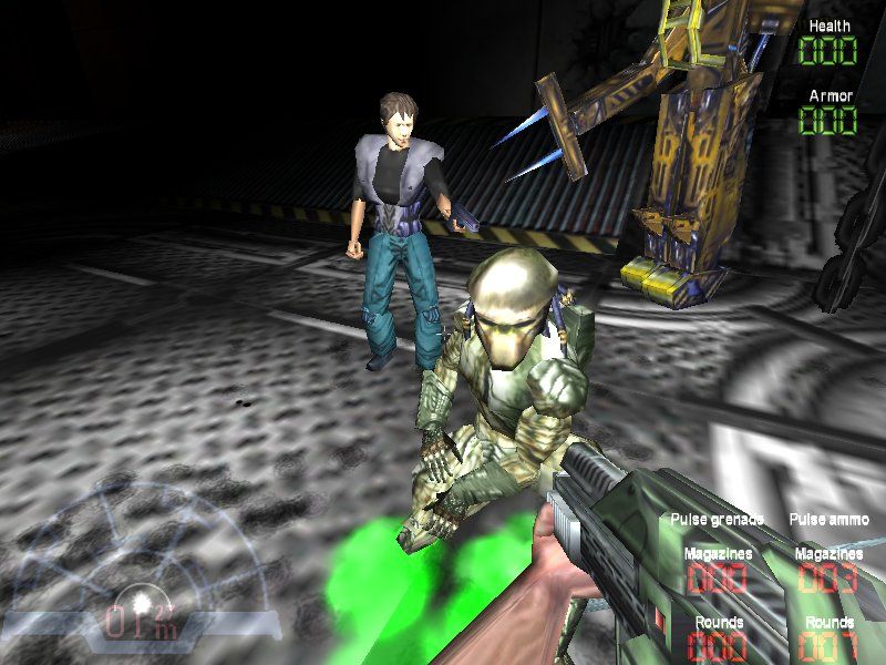 Aliens Versus Predator (Windows) screenshot: Guess the humans don't take prisoners