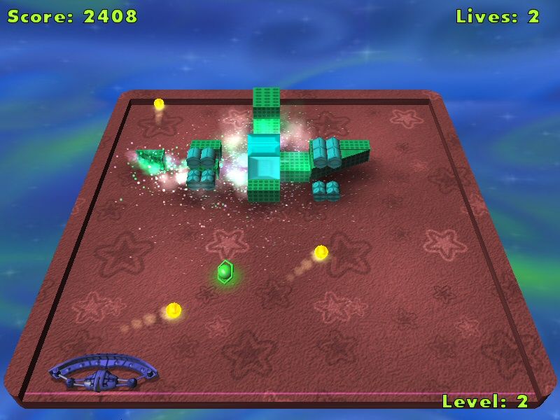 Alpha Ball (Windows) screenshot: Fireball Power-Up - damages multiple bricks at once