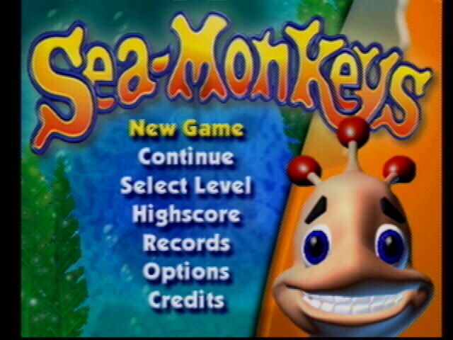 The Amazing Virtual Sea-Monkeys (PlayStation) screenshot: Menu