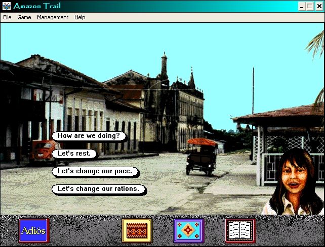 The Amazon Trail (Windows 3.x) screenshot: Your Guide
