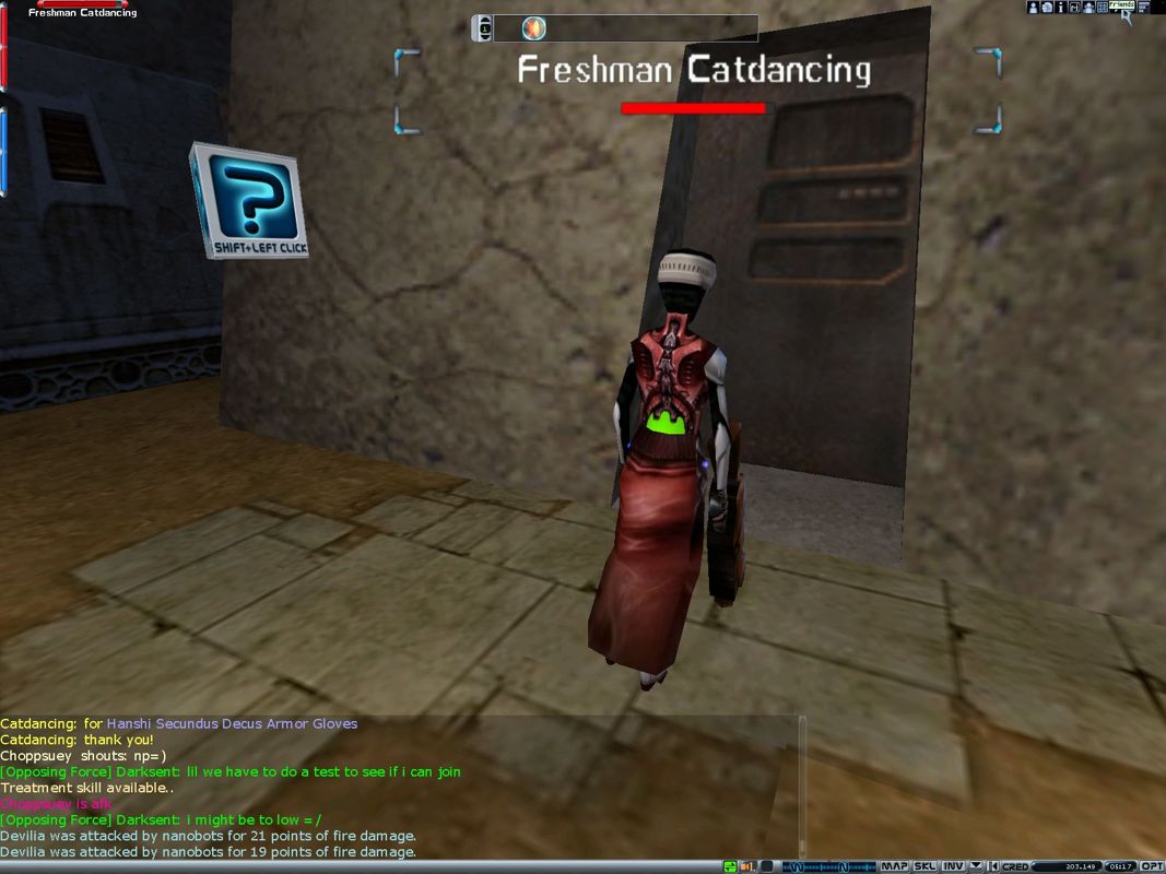 Anarchy Online (Windows) screenshot: Entrance to mission
