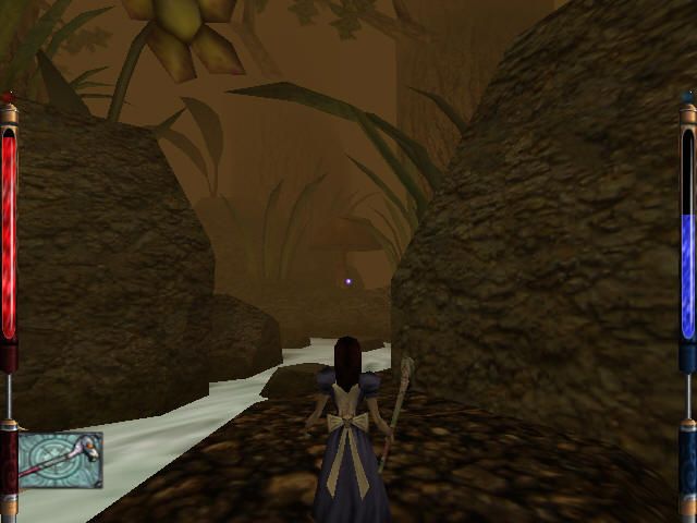 American McGee's Alice (Windows) screenshot: Alice in a forest