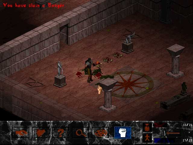 Ancient Evil (Windows) screenshot: Kicking a Booger