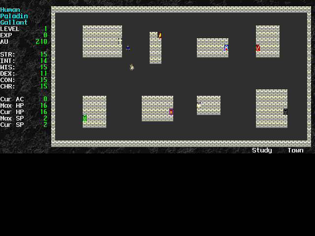 Angband (DOS) screenshot: The Town