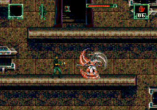 Stargate (Genesis) screenshot: These guys keep teleporting around and take a lot of hits
