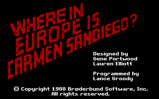 Where in Europe is Carmen Sandiego? (DOS) screenshot: Title screen