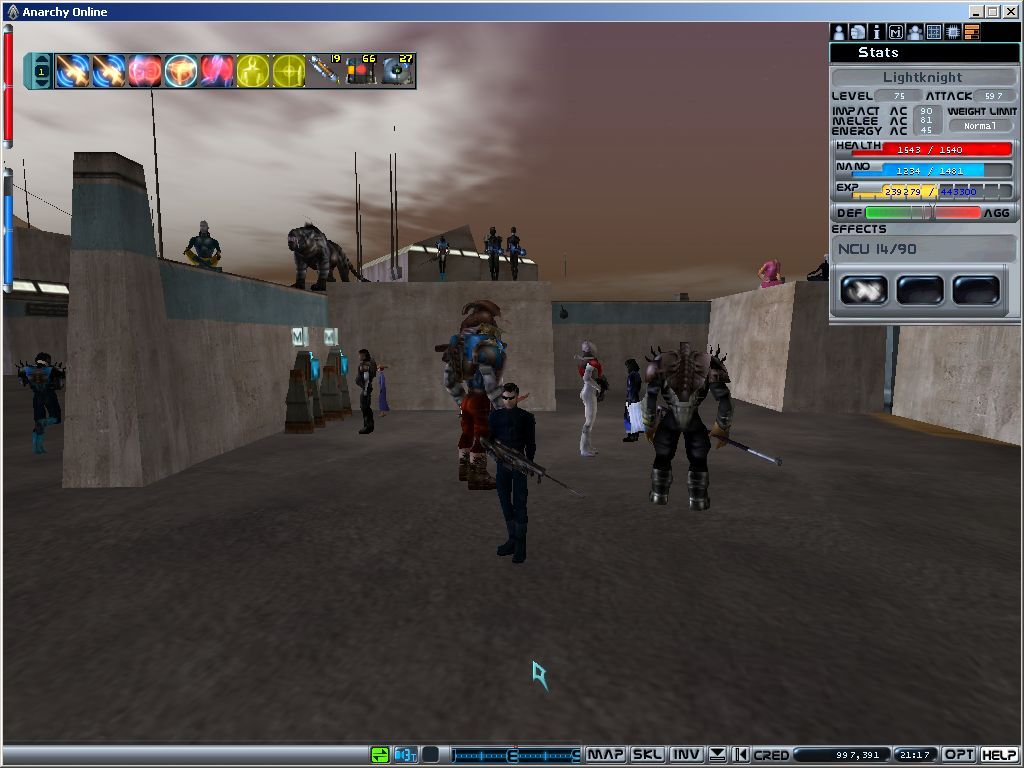 Anarchy Online (Windows) screenshot: Anarchy Online is funnier if many people are online