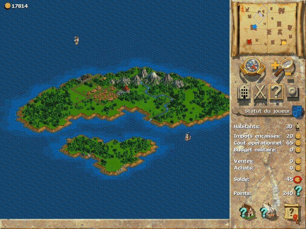 Anno 1602: Creation of a New World (Windows) screenshot: Zoom out of a island.