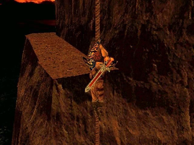Asghan: The Dragon Slayer (Windows) screenshot: Climbing a rope