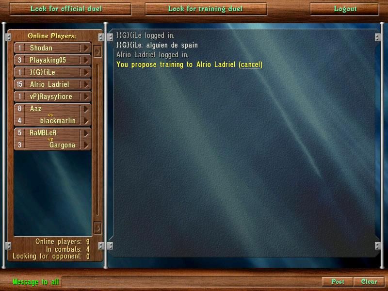 Astral Tournament (Windows) screenshot: Internet Challenge