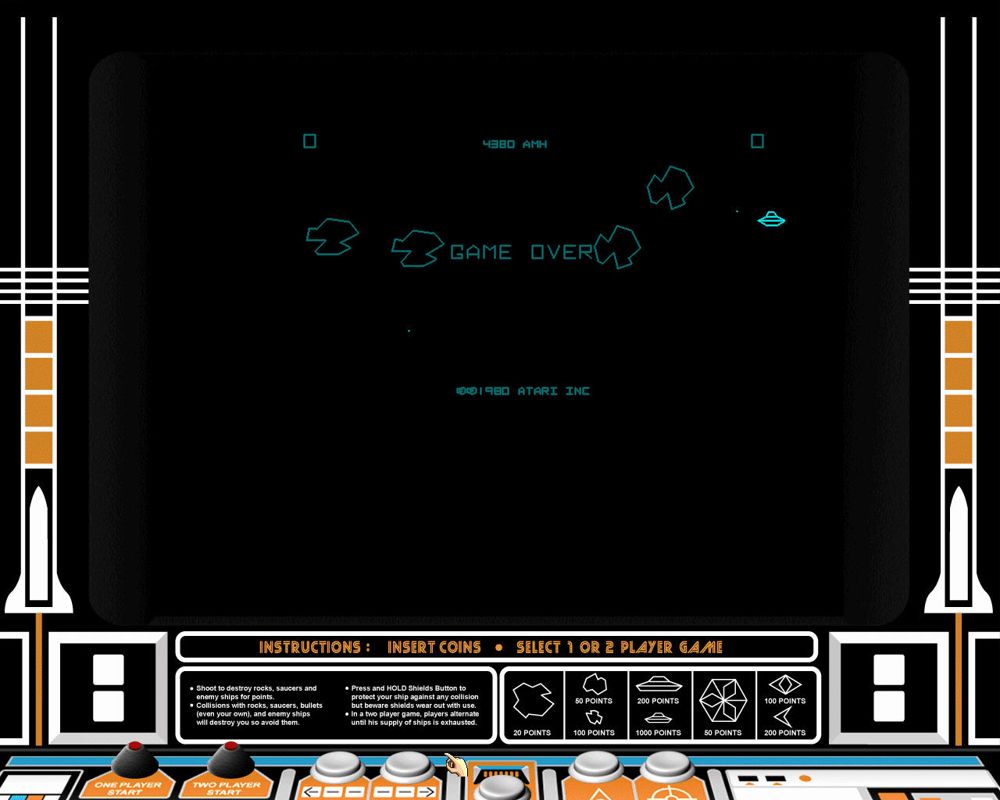 Atari: 80 Classic Games in One! (Windows) screenshot: Asteroids Deluxe