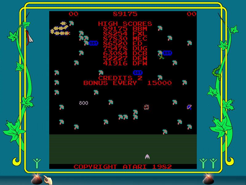 Atari: 80 Classic Games in One! (Windows) screenshot: Millipede