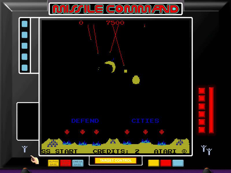Atari: 80 Classic Games in One! (Windows) screenshot: Missile Command