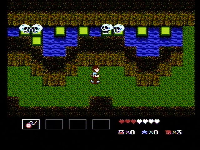 StarTropics (NES) screenshot: Skulls impede your progress
