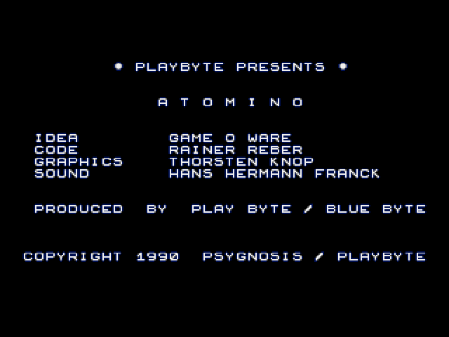 Atomino (Amiga) screenshot: Introduction