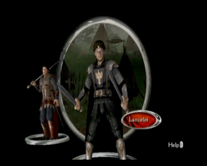 King Arthur (GameCube) screenshot: Lancelot and Arthur usually face the enemy together, whether on foot or on horses.