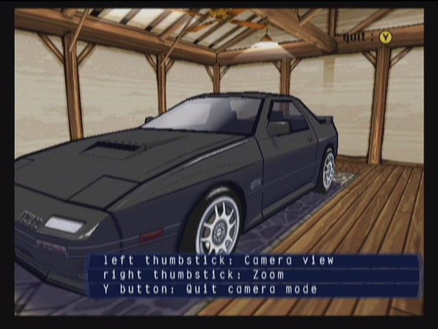 Auto Modellista (Xbox) screenshot: Camera Mode in my garage.