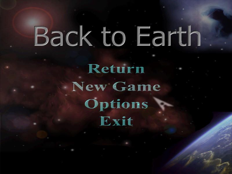 Back to Earth (Windows) screenshot: Main Menu