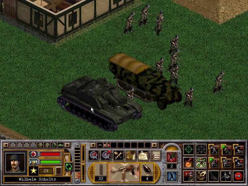 Avalon Hill's Squad Leader (Windows) screenshot: Panzer protected. Nothing feels better than support from tanks and other vehicles.