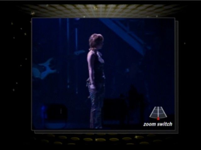 Visual Mix: Ayumi Hamasaki Dome Tour 2001 (PlayStation 2) screenshot: Each song starts in the theatrical mode, which you can then morph into full screen view