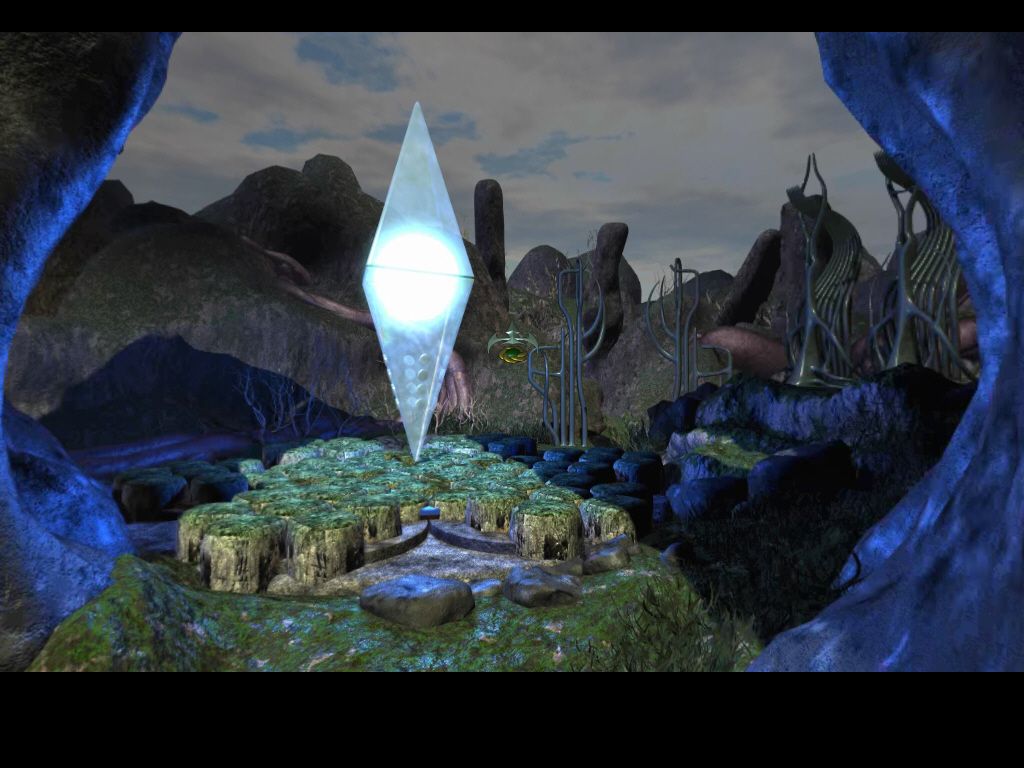 Aura: Fate of the Ages (Windows) screenshot: This huge crystal holds another puzzle.