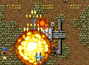 Ghost Pilots (Neo Geo) screenshot: This game may be aging by today's standards, but there is one thing about it that will never, EVER change: The explosions are COOL!!!
