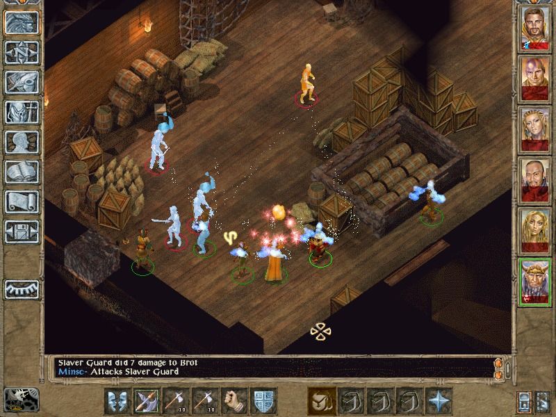 Baldur's Gate II: Shadows of Amn (Windows) screenshot: Our party's ruining the business of some slavers.