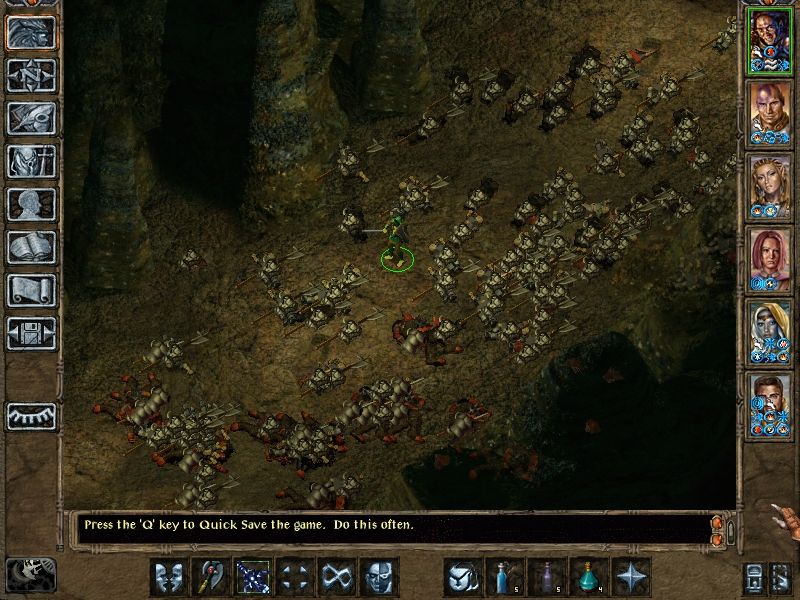 Baldur's Gate II: Throne of Bhaal (Windows) screenshot: The 120+ corpses visible on this screen are about 1/4 of the total casualties of this battle.
