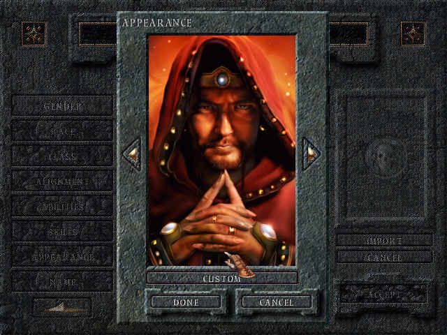 Baldur's Gate (Windows) screenshot: I've settled on this picture, because it looks evil.