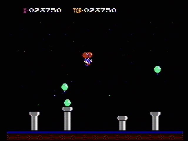Balloon Fight (NES) screenshot: Collect balloons in the bonus round
