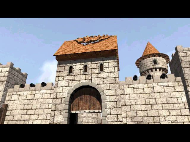 Ballerburg: Castle Siege (Windows) screenshot: Front view of the castle