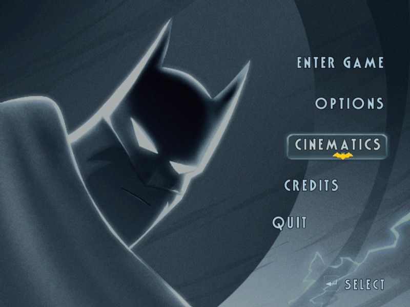 Batman: Vengeance (Windows) screenshot: Main menu