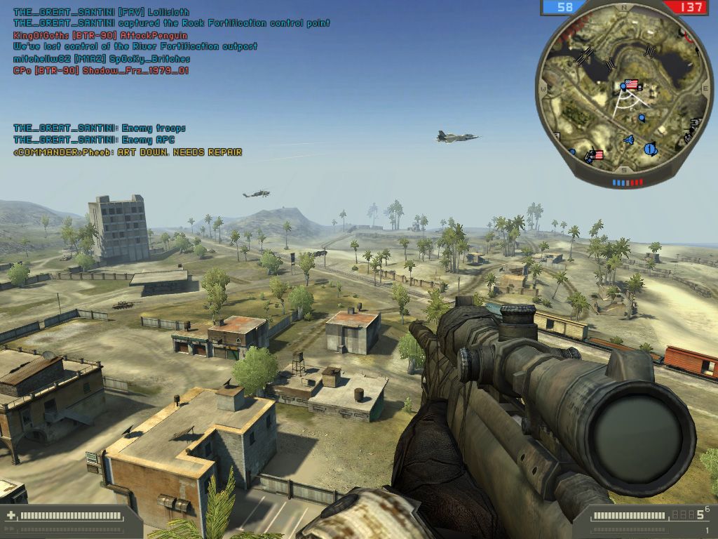 Battlefield 2 (Windows) screenshot: A good sniping position.