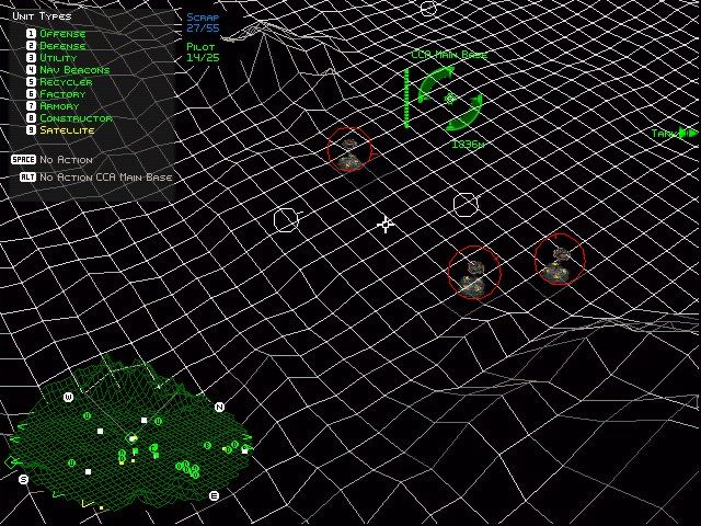 Battlezone (Windows) screenshot: Satellite map