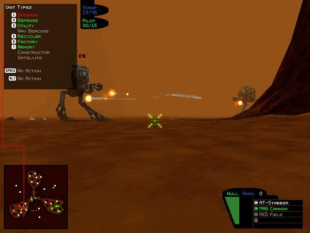 Battlezone (Windows) screenshot: The murky sky on Mars