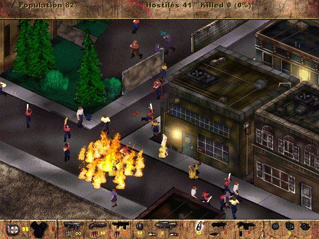 Postal (Windows) screenshot: Marching band under fire