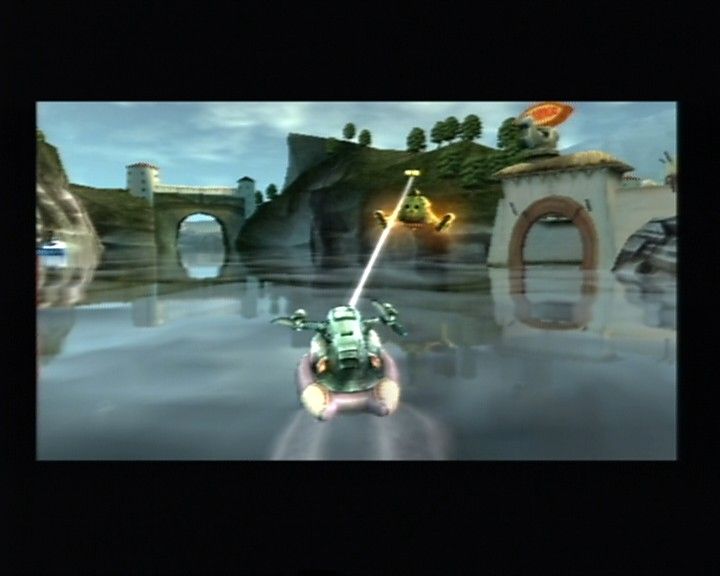 Beyond Good & Evil (PlayStation 2) screenshot: One of the Mamago's boys giving you the free ride to their repair shop.