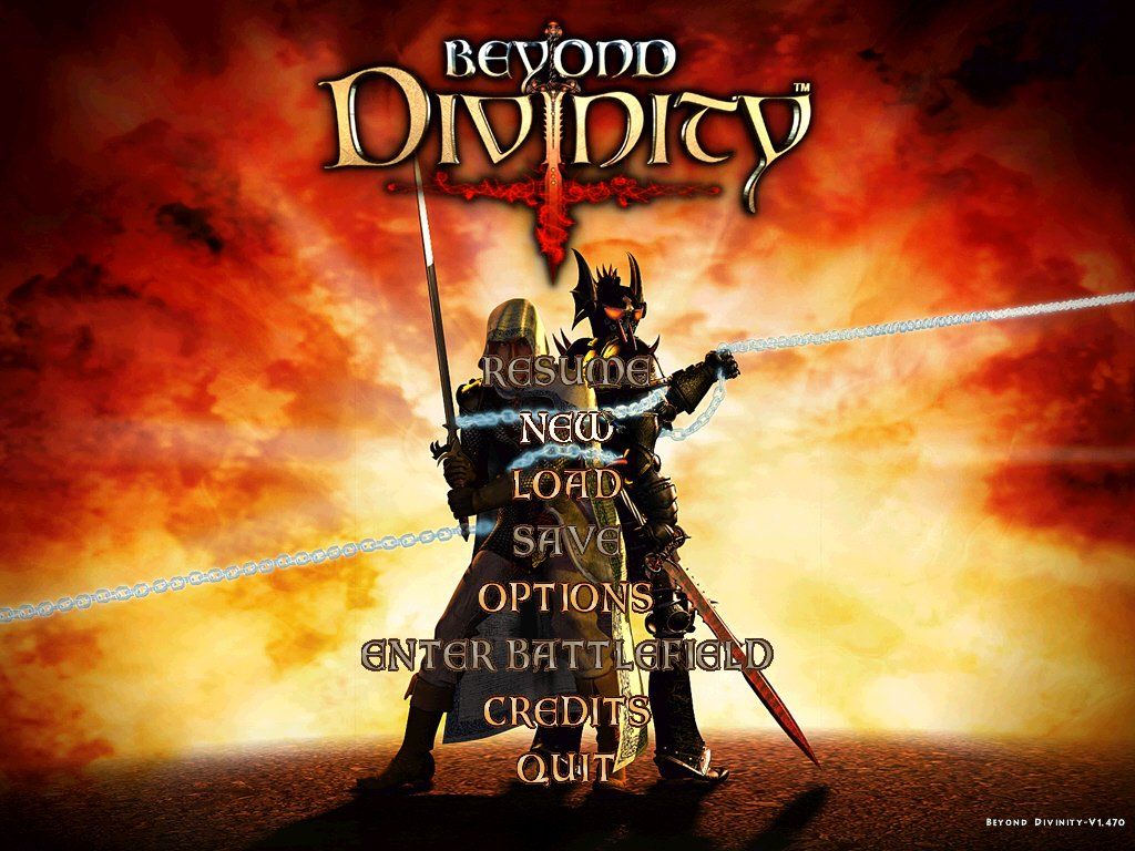 Beyond Divinity (Windows) screenshot: Title screen and main menu