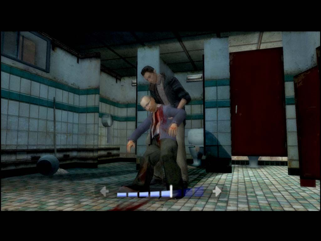 Indigo Prophecy (Windows) screenshot: Has Lucas enough power to drag the corpse?