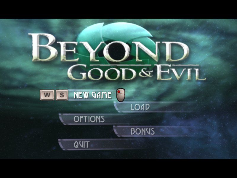 Beyond Good & Evil (Windows) screenshot: Title screen and main menu