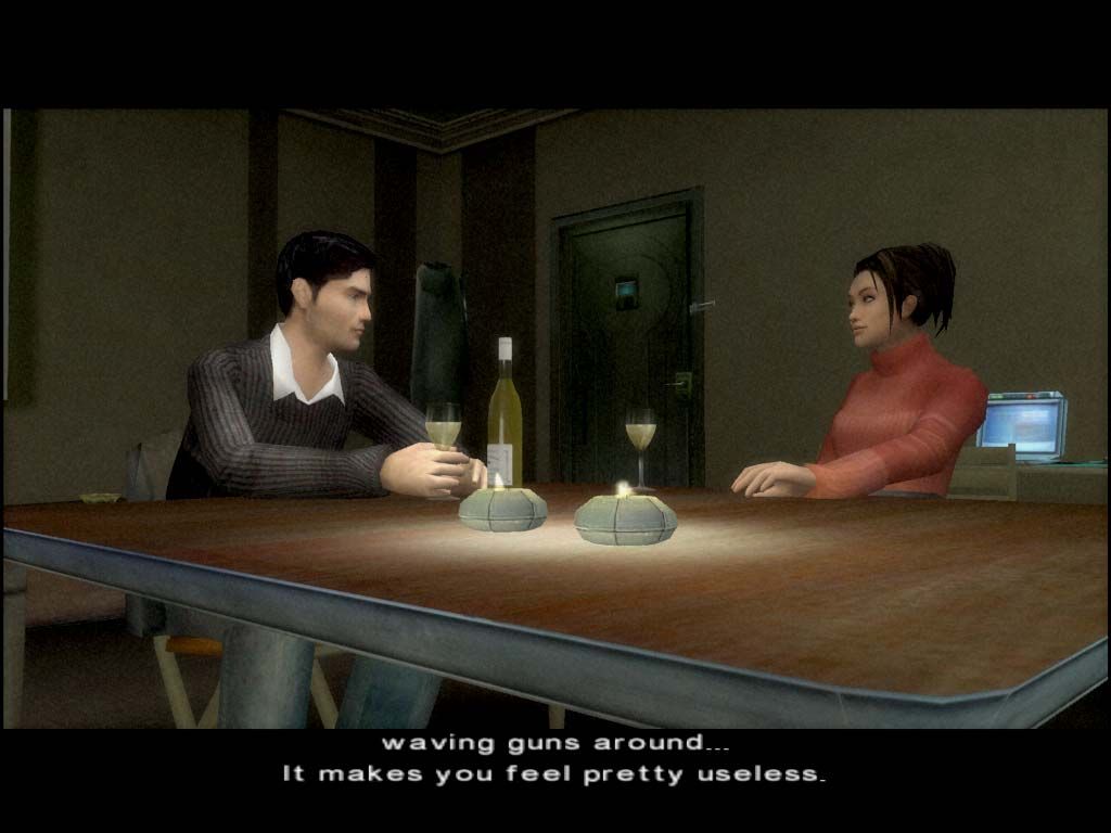 Indigo Prophecy (Windows) screenshot: Wine for two