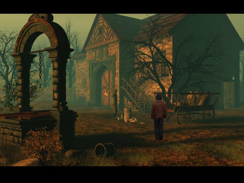 The Black Mirror (Windows) screenshot: Watch him swing that axe... exciting.