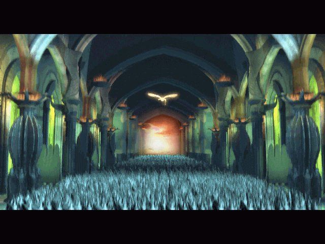 Black Moon Chronicles (Windows) screenshot: Intromovie - An Angel flying over the armies of Justice