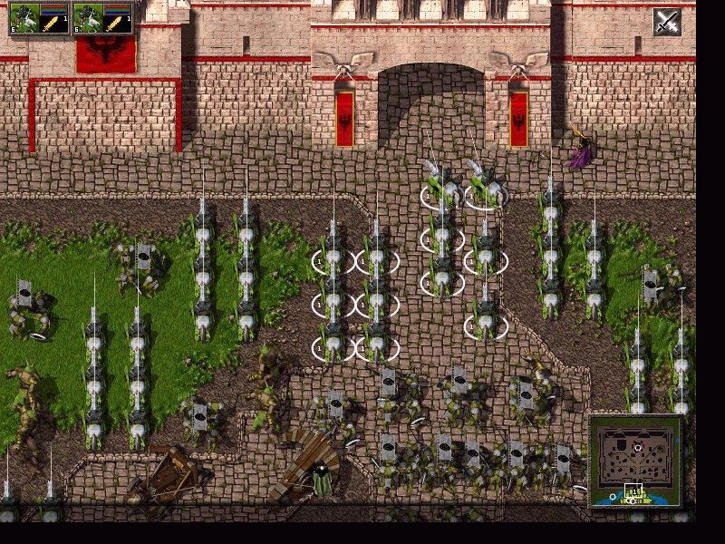 Black Moon Chronicles (Windows) screenshot: Ready to attack a castle of the Empire with a Black Moon army
