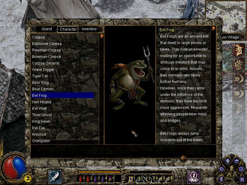 Blade & Sword (Windows) screenshot: The journal allows you to keep track of quests, items and monsters.