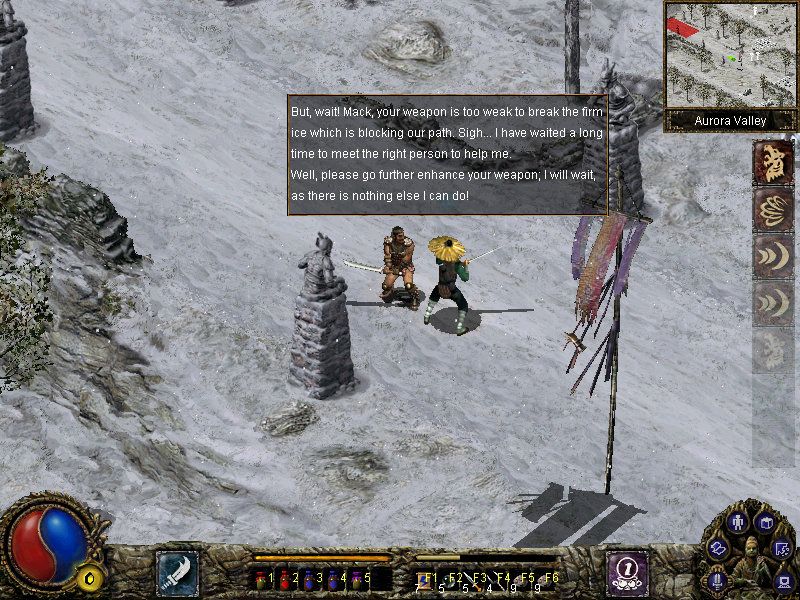 Blade & Sword (Windows) screenshot: An NPC gives the player a new quest.
