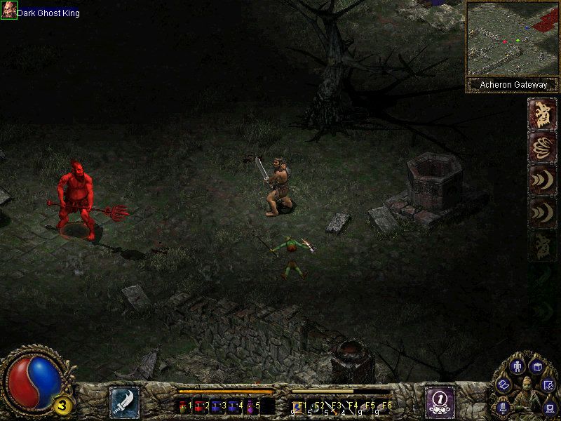 Blade & Sword (Windows) screenshot: Fighting a demon in the Underworld.